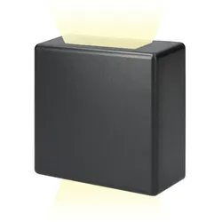 Wandleuchte Led 3W 85Lm 4000K Tageslicht Ip65 12X12X5Cm Quadratisch 2 Projektionen Edm