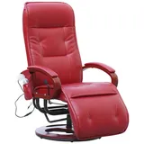 berlinlodge Massagesessel Rot, Leder, 69x118x143 cm, Wohnzimmer, Sessel, Massagesessel