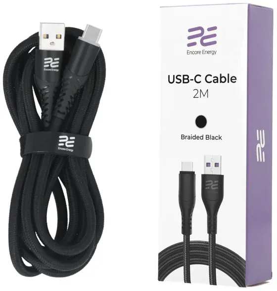 Neues Encore Energy USB-A USB-C Kabel zum Laden und Datenübertragen 200cm