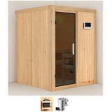 KARIBU Sauna »Milaja«, (Set), 3,6-kW-Bio-Plug & Play Ofen mit externer Steuerung