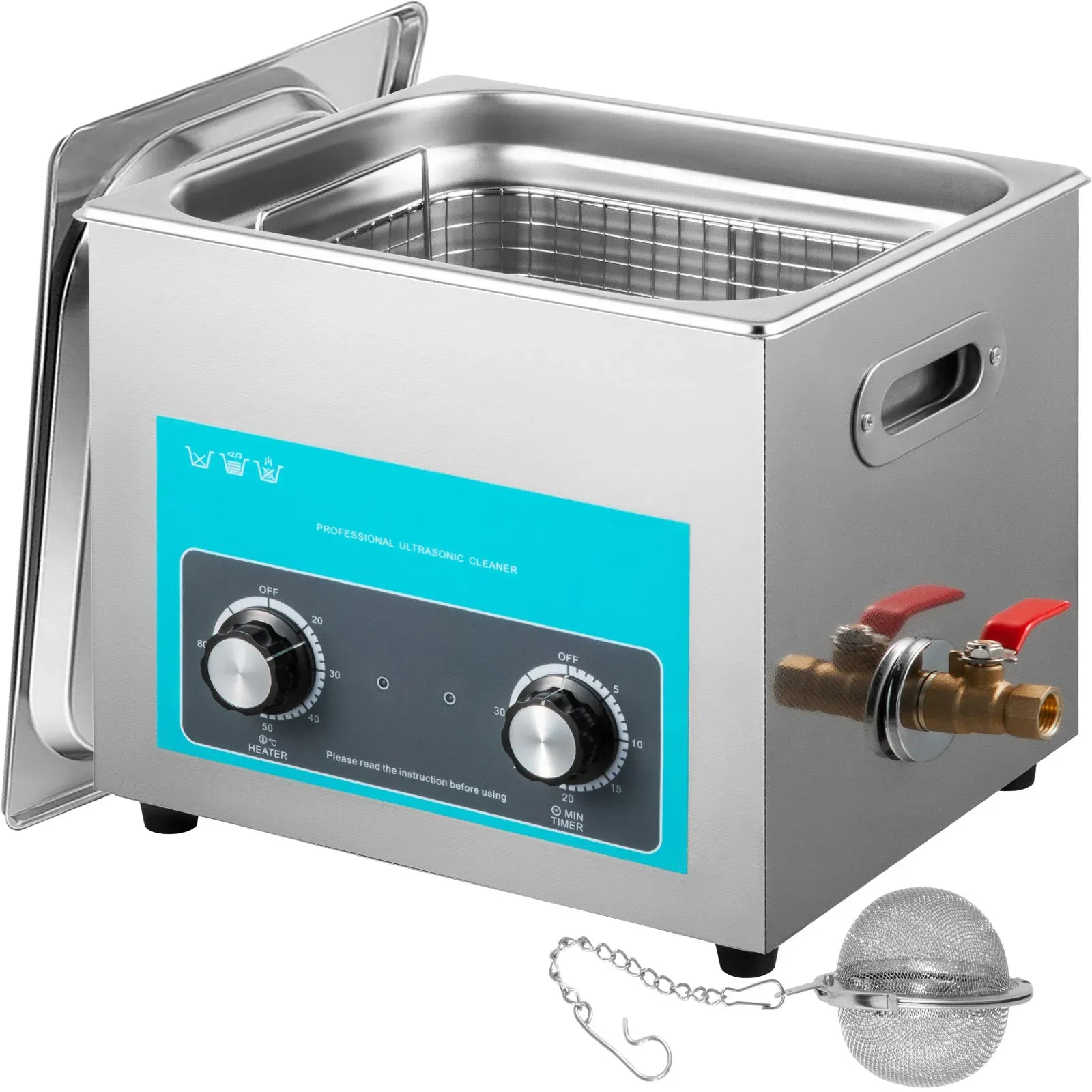 VEVOR Knob Control Ultrasonic Ultraschallreiniger 10L, Ultraschall Reinigungsgerät, Schmuckreiniger Ultraschall digitaler Ultraschallreiniger Ultraschallreinigungsgerät Brille Schmuck Reinigung