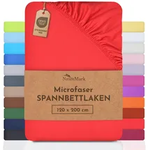 NatureMark Spannbettlaken Mikrofaser-Polyester 120 x 200 cm Rot