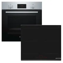 Bosch Herdset BOSCH Einbau-Backofen Schnellaufheizung Auszug + Induktionskochfeld DirectSelect autark 60cm