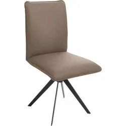 Drehstuhl K+W KOMFORT & WOHNEN, braun (wueste, schwarz), B:49cm H:94cm T:61cm, Stühle, Esszimmerstuhl 4-Fuß-Stuhl Polsterstuhl, Blitzdrehkreuz und Rückholfunktion, dekorativer 12mm Biese