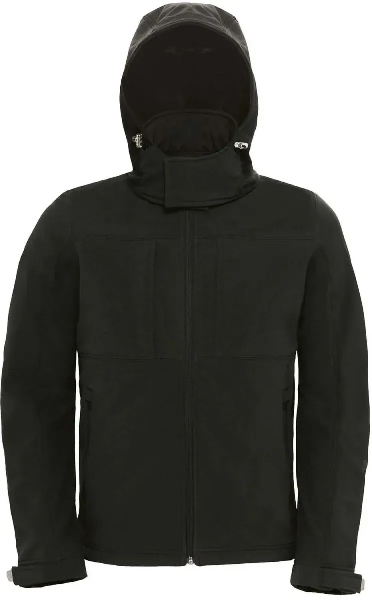 B&C Herren 3-Lagen Kapuzen Softshell Jacke Softshell-Jacke JM950 black M