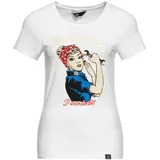 Queenkerosin Print-Shirt Motor Queen I can do it (1-tlg) Basic T-Shirt weiß 3XL