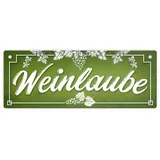 trendaffe Weinlaube Metallschild XL mit idyllischem Weinreben Motiv