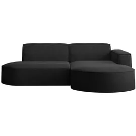 kaiser möbel Ecksofa, Sofa L form, Couch L form MODENA STUDIO stoff Verita Anthrazit Rechts - Schwarz