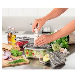 CASO Design Vakuum-Frischebehälter rechteckig schwarz 14,5 x 20 x 9,5 cm 1,5 l 3-teiliges Set