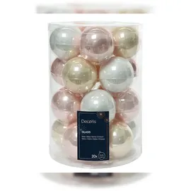 kaemingk bv Weihnachtskugeln Glas Christbaumkugeln Set rosa perle