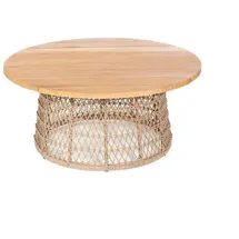 Natur24 Lounge-Tisch Retro Ø 100 x 45 cm Grau