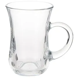 Pasabahce Keyif Türkische Teegläser Cay Bardagi Mit Henkel Griff, 6 Stück aus Glas transparent