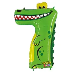 GRABO Folienballon Zahl 7 Krokodil F47-OWE-P 102cm