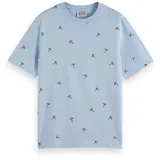 Scotch & Soda 180052 Aop Regular Fit Kurzarm-t-shirt - Shirting Blue - L