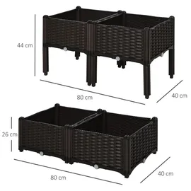 Outsunny Hochbeet 40 x 40 x 38 cm Braun