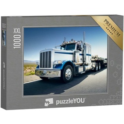 puzzleYOU Puzzle Puzzle 1000 Teile XXL „Transporter auf der Straße, eindrucksvoller Tru, 1000 Puzzleteile, puzzleYOU-Kollektionen Trucks & LKW