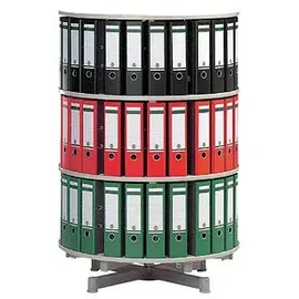 REEF Ordnerdrehsäule hellgrau bis zu 72 Ordner, Komplett drehbar, H: 123,0 cm