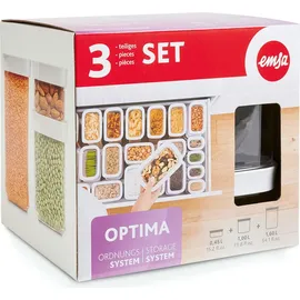 Emsa Optima Vorratsdose 3-teilig transparent/weiß 0,45 l