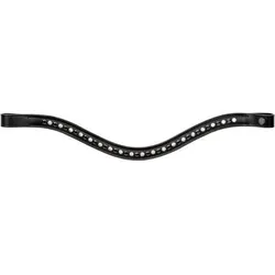 Stirnband Pferd/Pony EQUESTRIAN QUEEN Io Stirnriemen Glitzer SCHWARZ|SCHWARZ|silber WARMBLUT