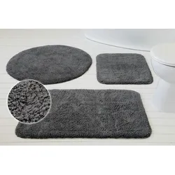 Badematte MY HOME "Kian", grau, H:20mm, Baumwolle, Badematten, Badvorleger, Badteppich aus 100%Baumwolle, weich, waschbar, saugfähig