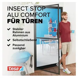Tesa Fliegengitter-Tür 100 x 220 cm Grau