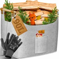 Kesser Brennholzkorb 90 l inkl. Arbeitshandschuhe Grau