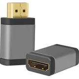 Helos HDMI-Adapter HDMI männlich zu HDMI weiblich - dunkelgrau - 4K, Unterstützung