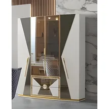 JVmoebel Vitrine 48 x 210 x 160 cm Weiß