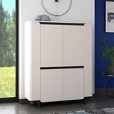 Forte Highboard 130,3 x 161,1 x 44,8 cm Beige / Schwarz