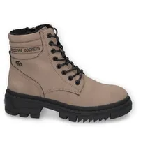 Dockers by Gerli Damen Combat Boots, Frauen Stiefeletten,warm gefüttert,schnürstiefel,Winterstiefel,Winterschuhe,Stiefel,Taupe,38 EU - 38 EU