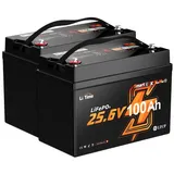 LiTime 24V 100Ah Mini LiFePO4 Batterie mit Bluetooth Solarakkus (24 V), wartungsfrei, IP65, geeignet für Wohnmobil Boot Inselanlage