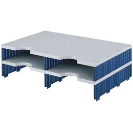 Styro Sortierstation Styrodoc grau/blau mit 4 Fächern