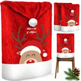 Kesser KESSER® Premium Weihnachtsstuhlüberzug Set Stuhlhussen für Weihnachten Nikolausmütze Stuhlbezug Husse Weihnachtsdeko für Stühle Überzieher - Stuhlabdeckung im weihnachtlichen Design