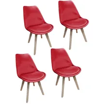 Hti-Living Esszimmerstuhl Atlanta Polyester rot 4er Set