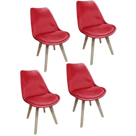 Hti-Living Esszimmerstuhl Atlanta Polyester rot 4er Set