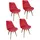 Hti-Living Esszimmerstuhl Atlanta Polyester rot 4er Set