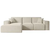 altdecor Ecksofa in L-Form Ottomane links, 266x165 cm Beige Textil, 6-Sitzer,