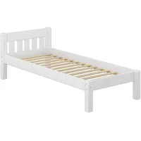 Erst-Holz Erst-Holz® Modernes Einzelbett Massivholzbett Kiefer weiß 90x200 Futonbett