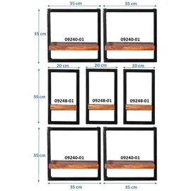 SIT Möbel Wandregal-Set 75 x 25 x 115 cm Braun