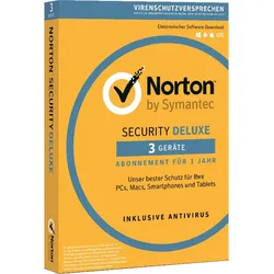 Norton Security Deluxe | Jahreslizenz | 24/7-Schutz | 3 Geräte