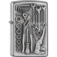 Zippo 2007114 – Sturmfeuerzeug, Toolbox, Emblem Attached, StreetChrome,nachfüllbar,inhochwertigerGeschenkbox
