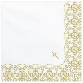 1 Kommunionservietten mit Ornament, Kommunion Konfirmation Taufe
