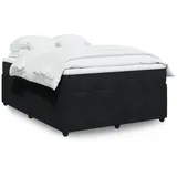 vidaXL Boxspringbett mit Matratze Schwarz 160x200 cm Samt