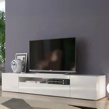 Dmora Jesse TV-Lowboard 200 x 40 x 37 cm Weiß Holz