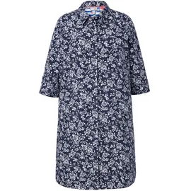 Ulla Popken Midikleid Blau/Weiß 50/52