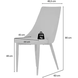 Stuhl   Howard , grau , Maße (cm): B: 46,5 H: 90 T: 63