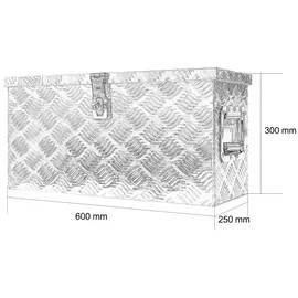 V2Aox Box Anhänger Kiste Alu mit Deckel Alubox Transportbox Truckbox Deichselbox PKW Zubehör Werkzeugbox Aluminium Anhängerbox Aufbewahrungsbox Gross mit