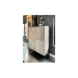 Möbel Kraft Highboard 115 x 138 x 42 cm Grau