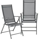 [en.casa] Kalamata Gartenstuhl 57 x 57 x 105 cm grau 2 St.