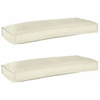VidaXL Palettenkissen für Bank 2 Stück Creme 100x40x8 cm